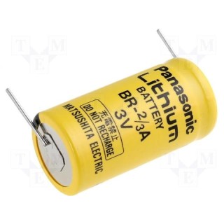 Pile Lithium BR2/3A 3V 1.2Ah Panasonic - à souder