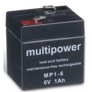 Batterie Plomb Multipower MP1-6, 6 Volt 1000mAh