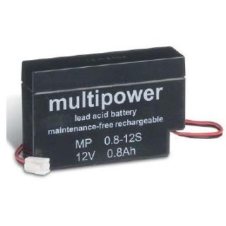 BATTERIE 12V 0,8A/H MULTIPOWER MP0,8-12 JST