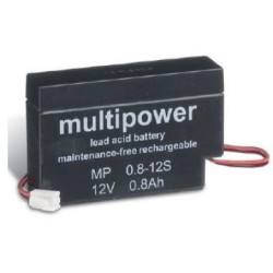 BATTERIE 12V 0,8A/H MULTIPOWER MP0,8-12 JST